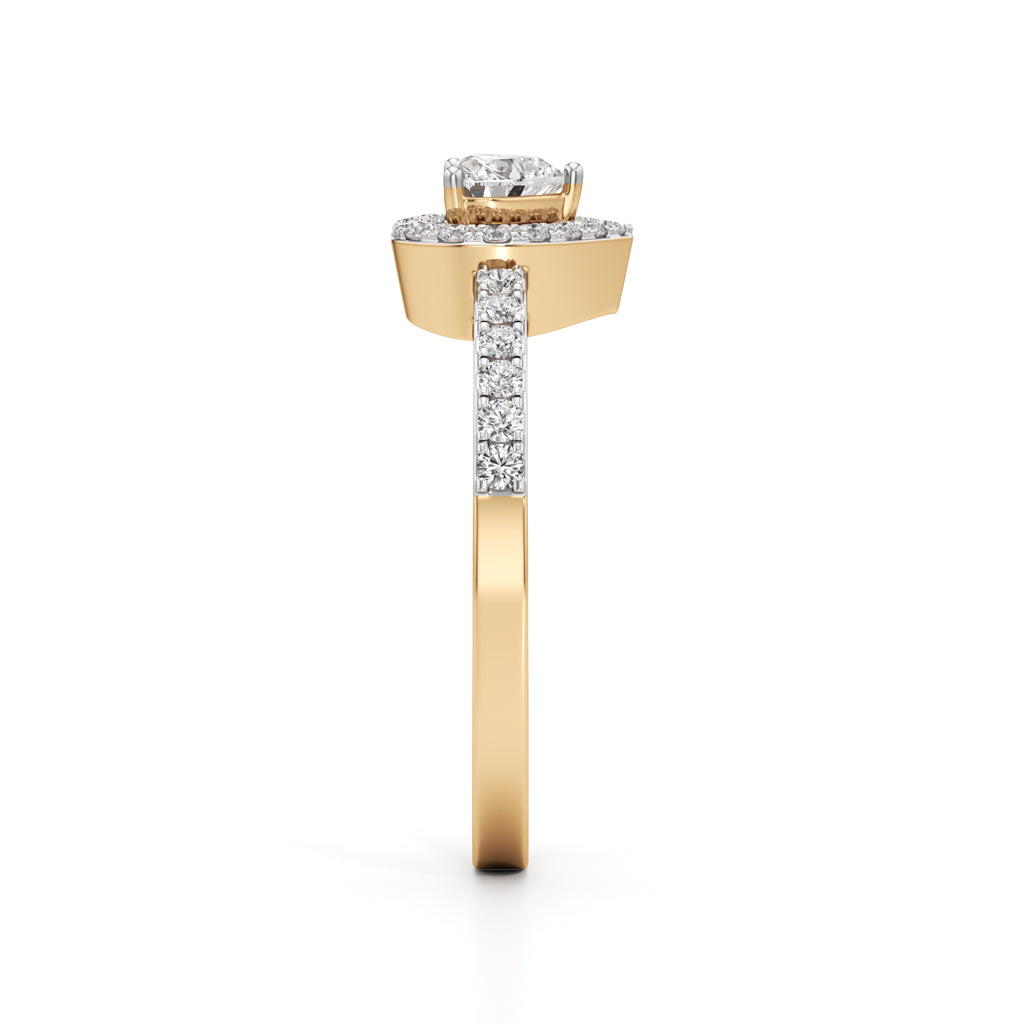 Halaxira Heart Cut Halo Ring