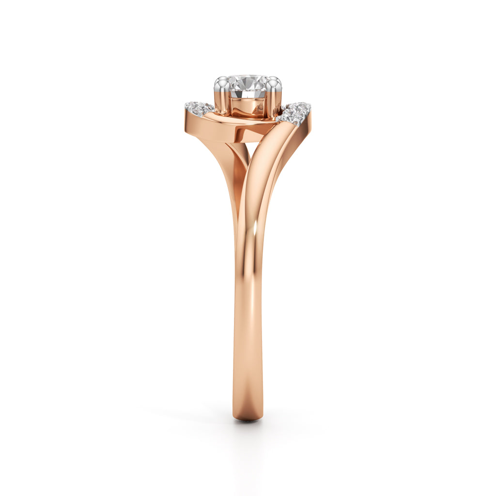 Delindra Bypass Round Cut Delicate Ring