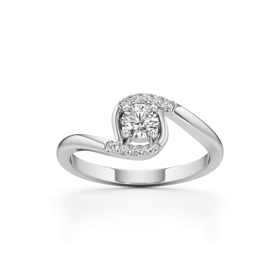 Delindra Bypass Round Cut Delicate Ring