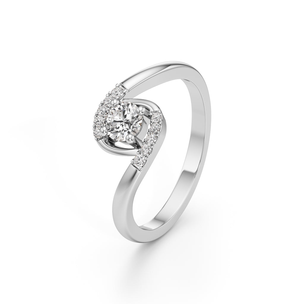 Delindra Bypass Round Cut Delicate Ring