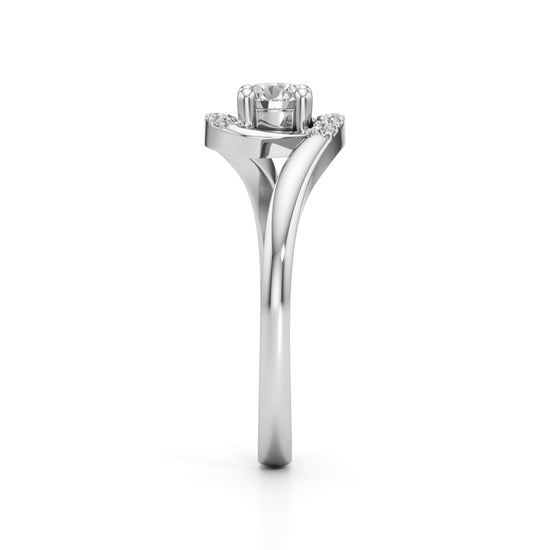 Delindra Bypass Round Cut Delicate Ring