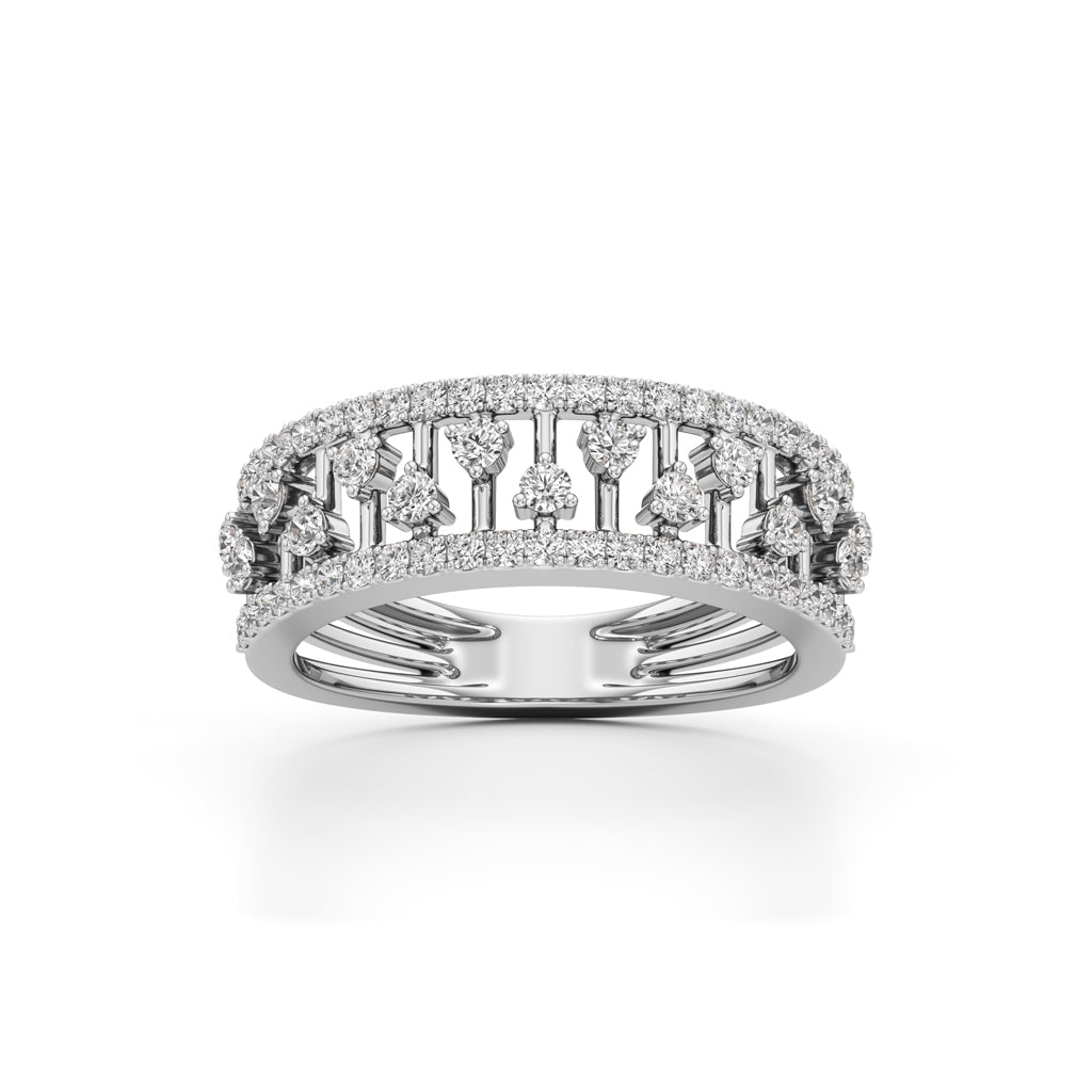 Charmiera Pave Round Cut Classic Ring