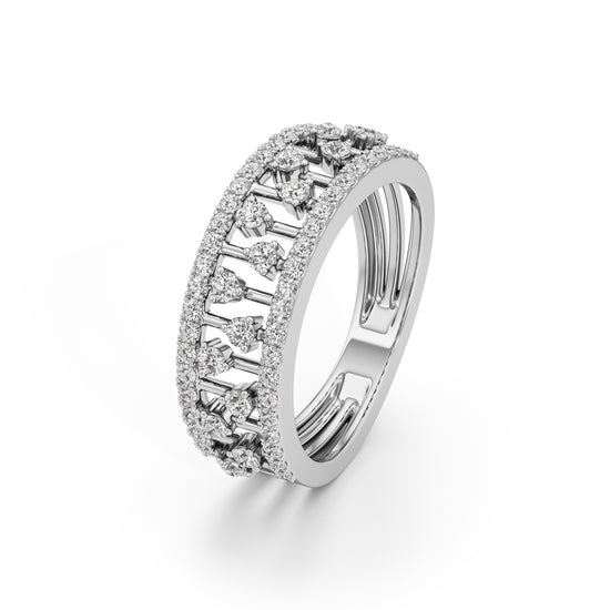 Charmiera Pave Round Cut Classic Ring