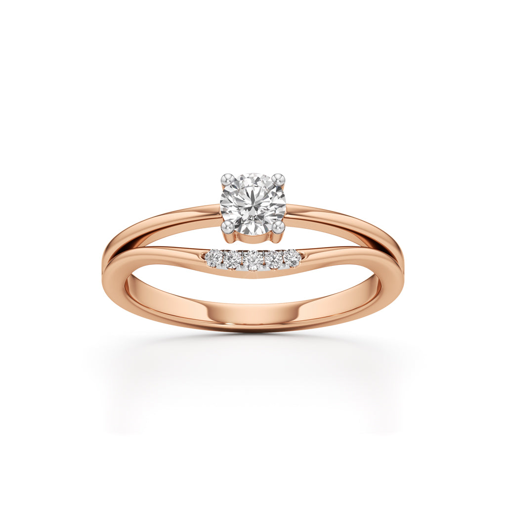 Delavira Split Shank Round Cut Delicate Ring