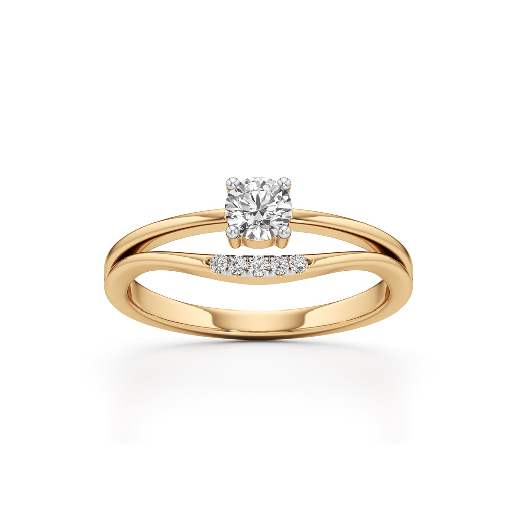 Delavira Split Shank Round Cut Delicate Ring