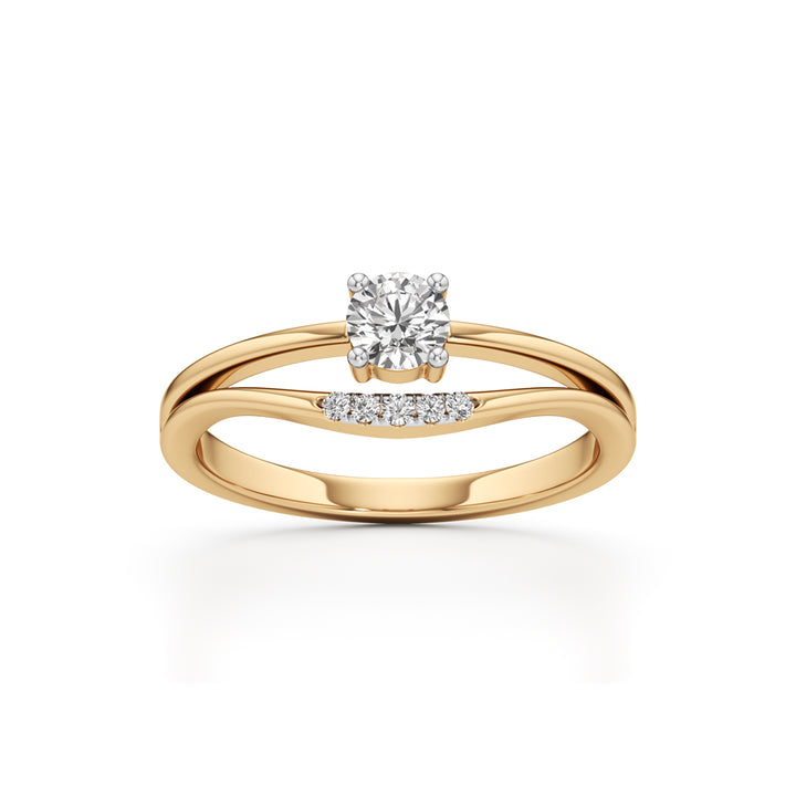 Delavira Split Shank Round Cut Delicate Ring