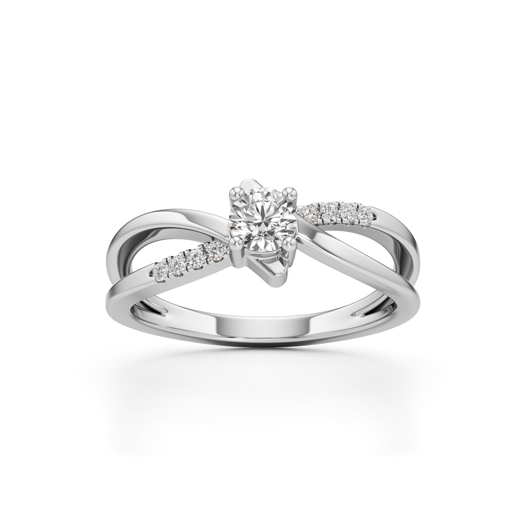 Levornia Split Shank Round Cut Classic Ring