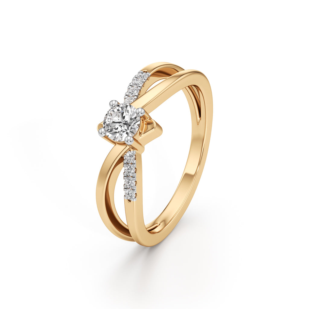 Levornia Split Shank Round Cut Classic Ring