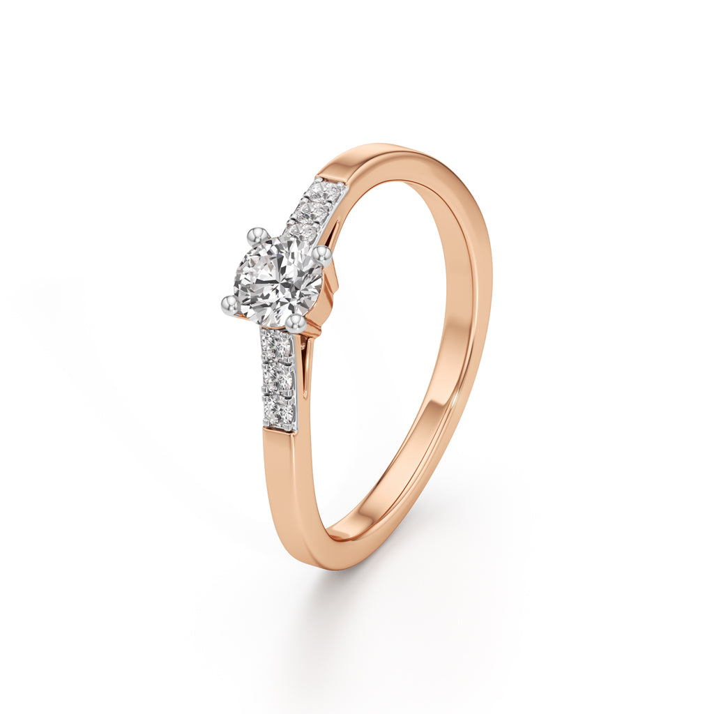 Delissa Four Prong Round Cut Delicate Ring