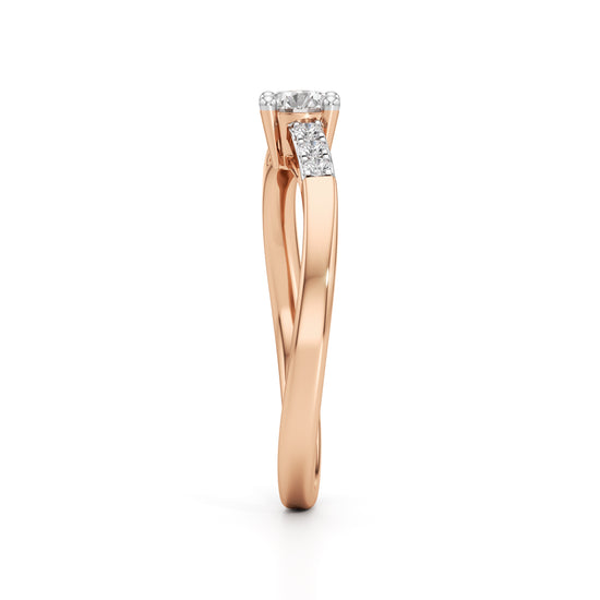Delissa Four Prong Round Cut Delicate Ring