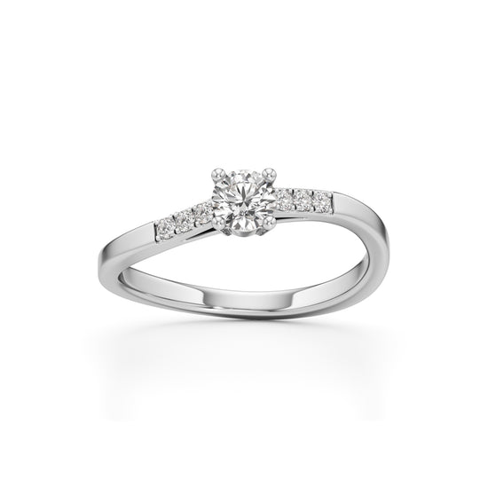 Delissa Four Prong Round Cut Delicate Ring
