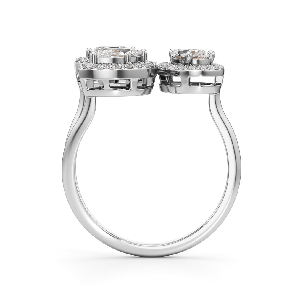 Glimvella 1Ct Three Cut Cocktail Ring