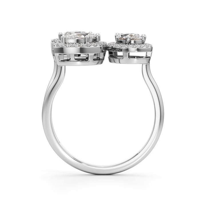 Glimvella 1Ct Three Cut Cocktail Ring
