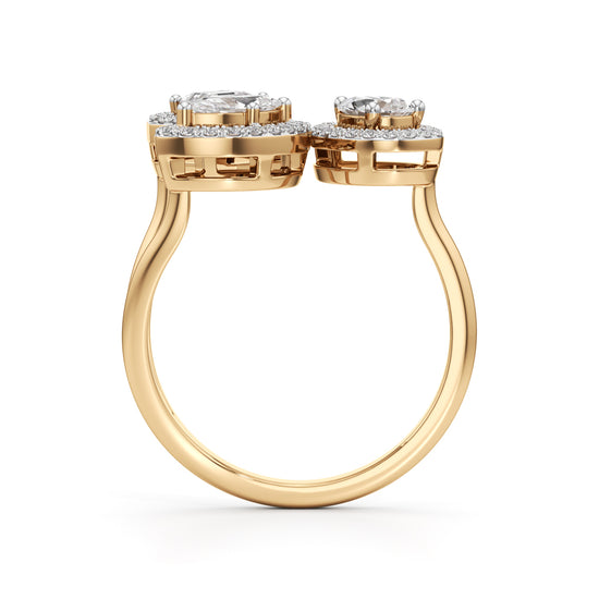 Glimvella 1Ct Three Cut Cocktail Ring