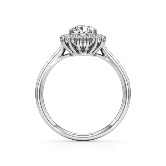 Glorielle 1.25Ct pear cut halo ring