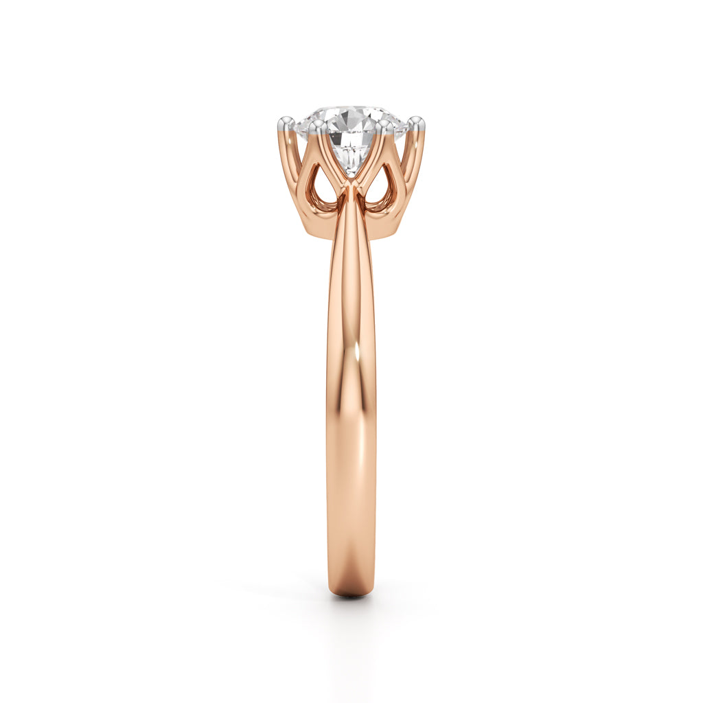 Soliantia 0.75Ct decorative round cut solitaire ring