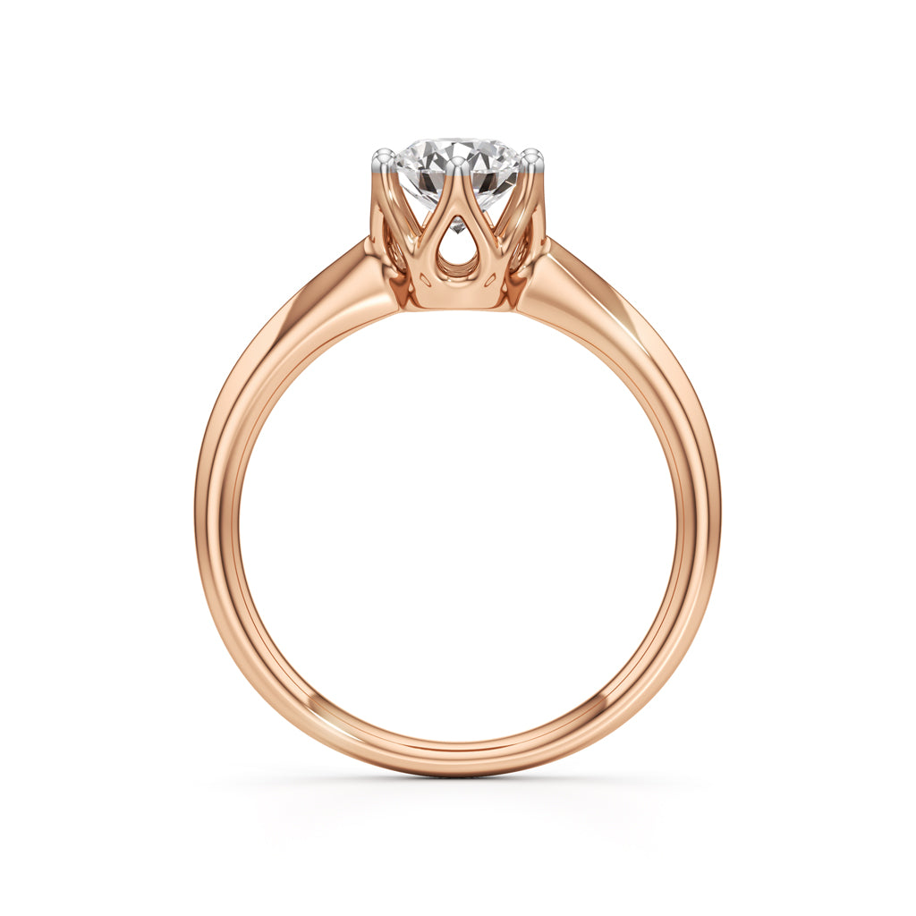 Soliantia 0.75Ct decorative round cut solitaire ring