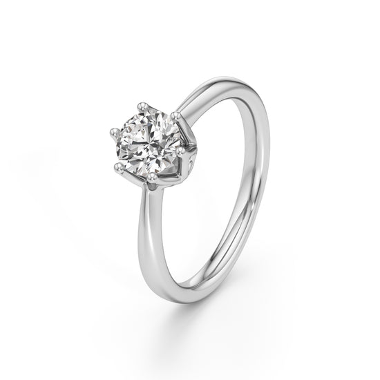 Soliantia 0.75Ct decorative round cut solitaire ring