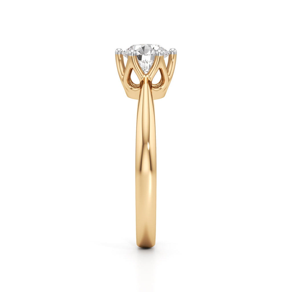 Soliantia 0.75Ct decorative round cut solitaire ring