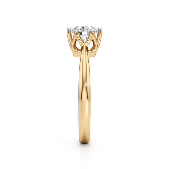 Soliantia 0.75Ct decorative round cut solitaire ring