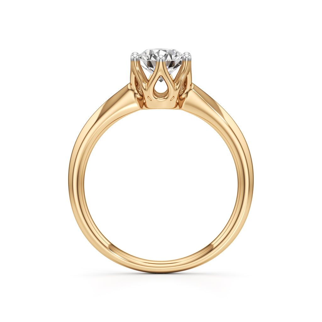 Soliantia 0.75Ct decorative round cut solitaire ring