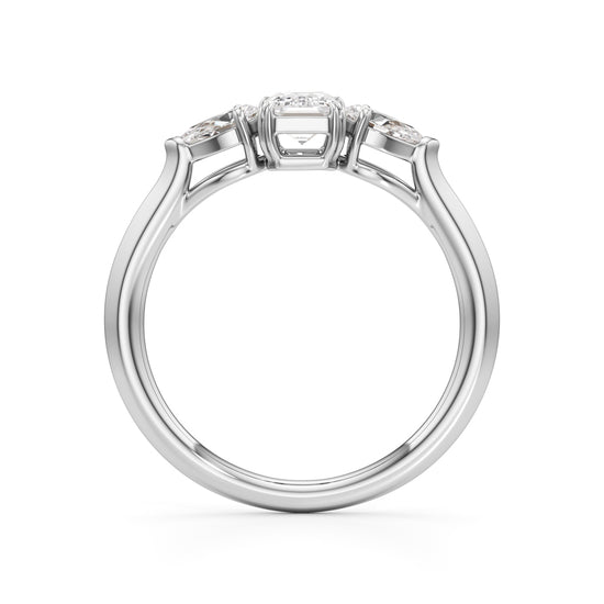 Celestia Emerald & Pear Trio Ring