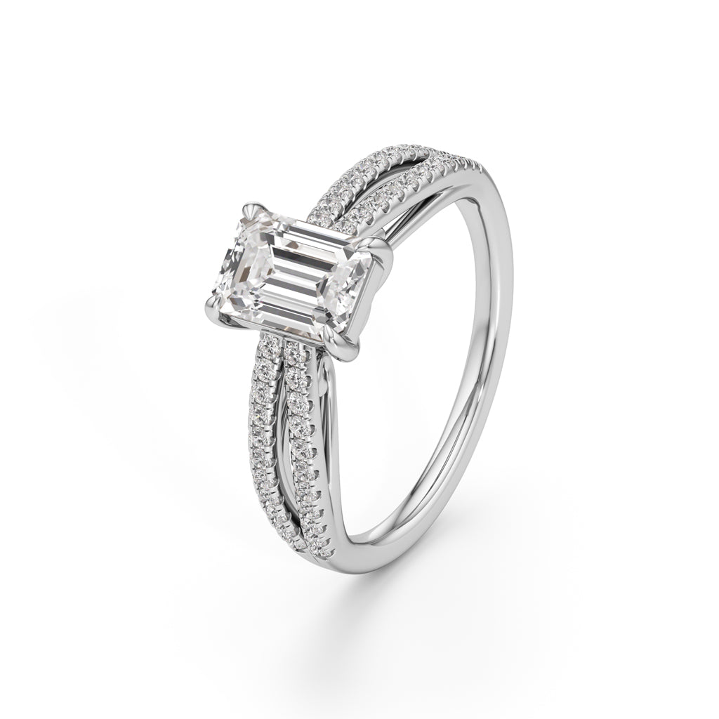 Elowen Emerald Diamond Ring