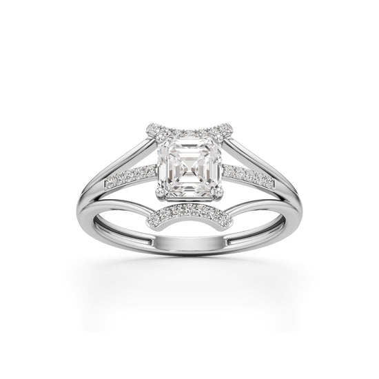 Sovereign Asscher Diamond Ring