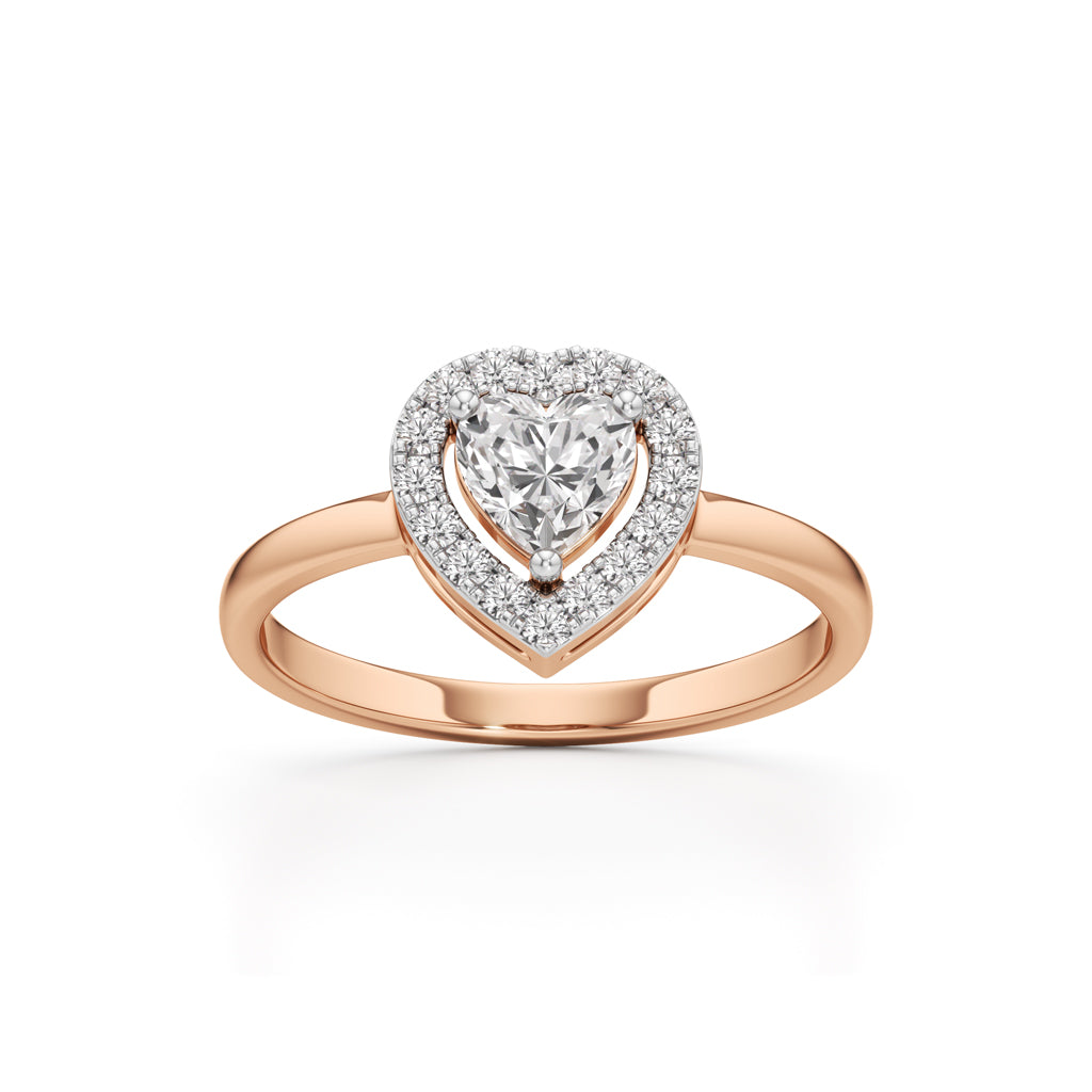 Radiant Heart Halo Ring
