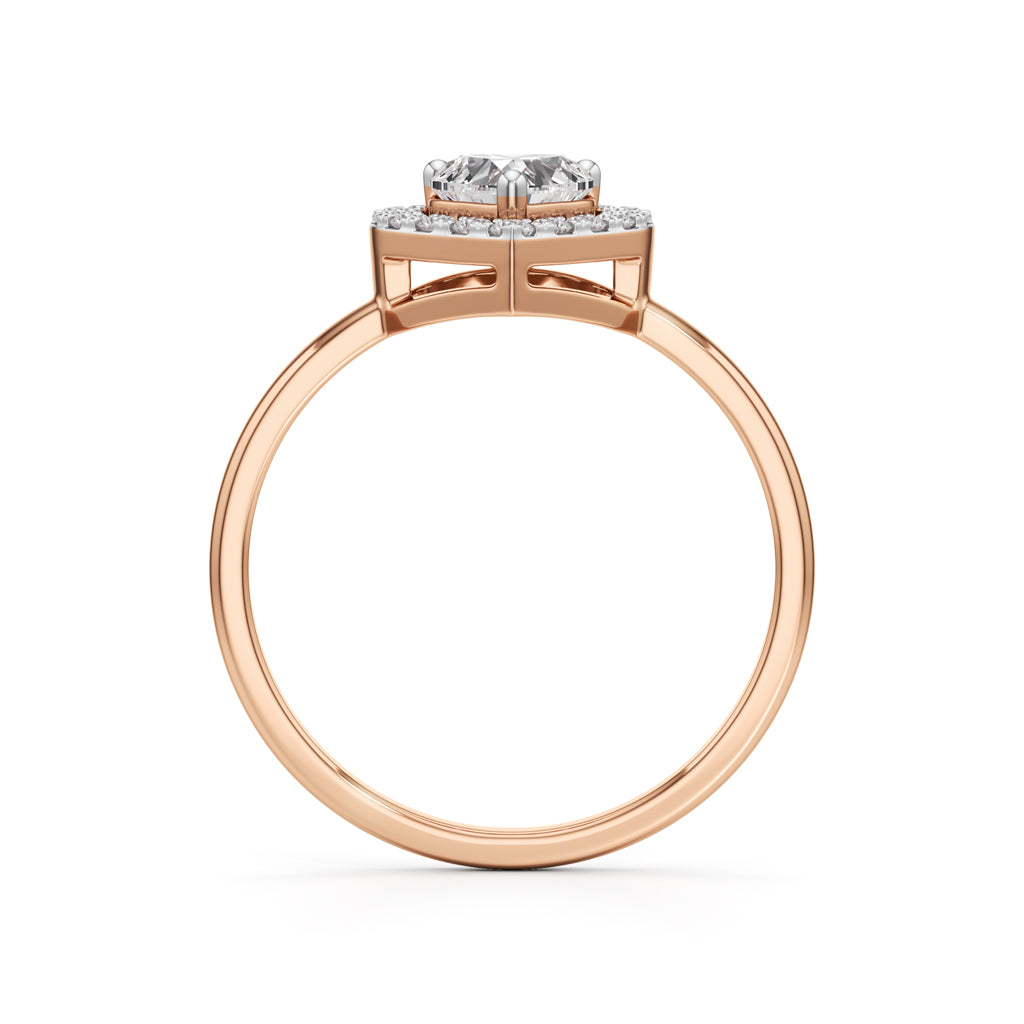 Radiant Heart Halo Ring