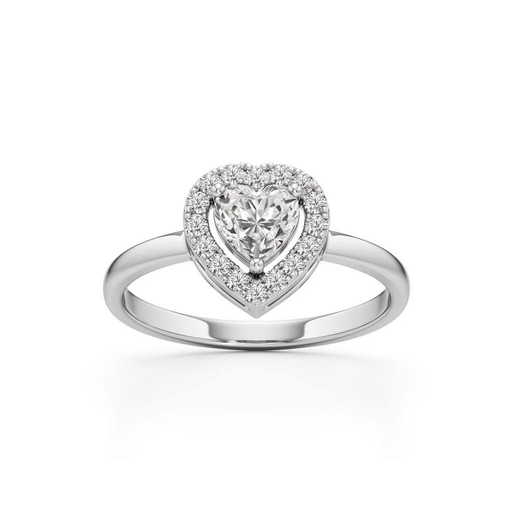 Radiant Heart Halo Ring
