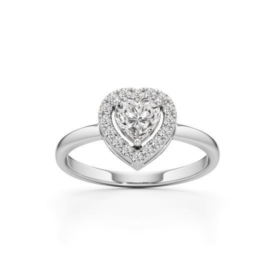 Radiant Heart Halo Ring