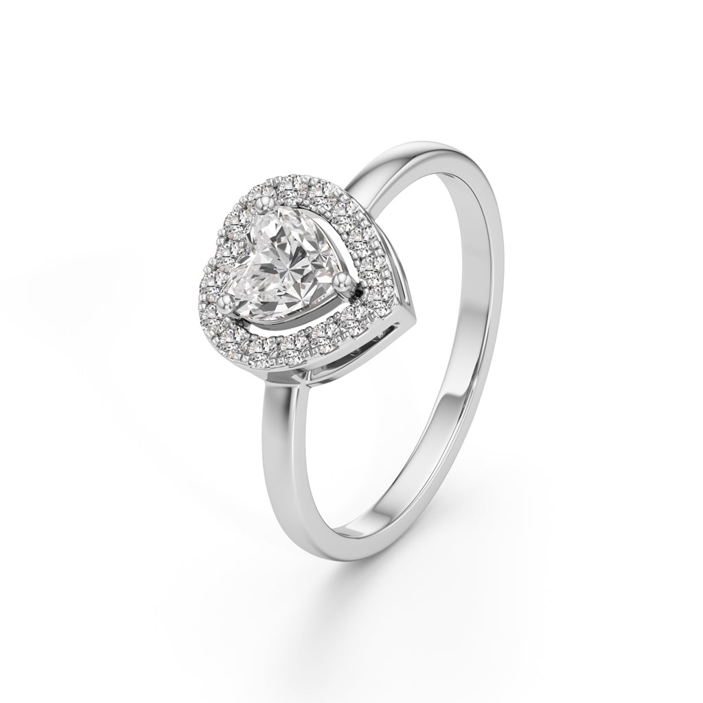 Radiant Heart Halo Ring