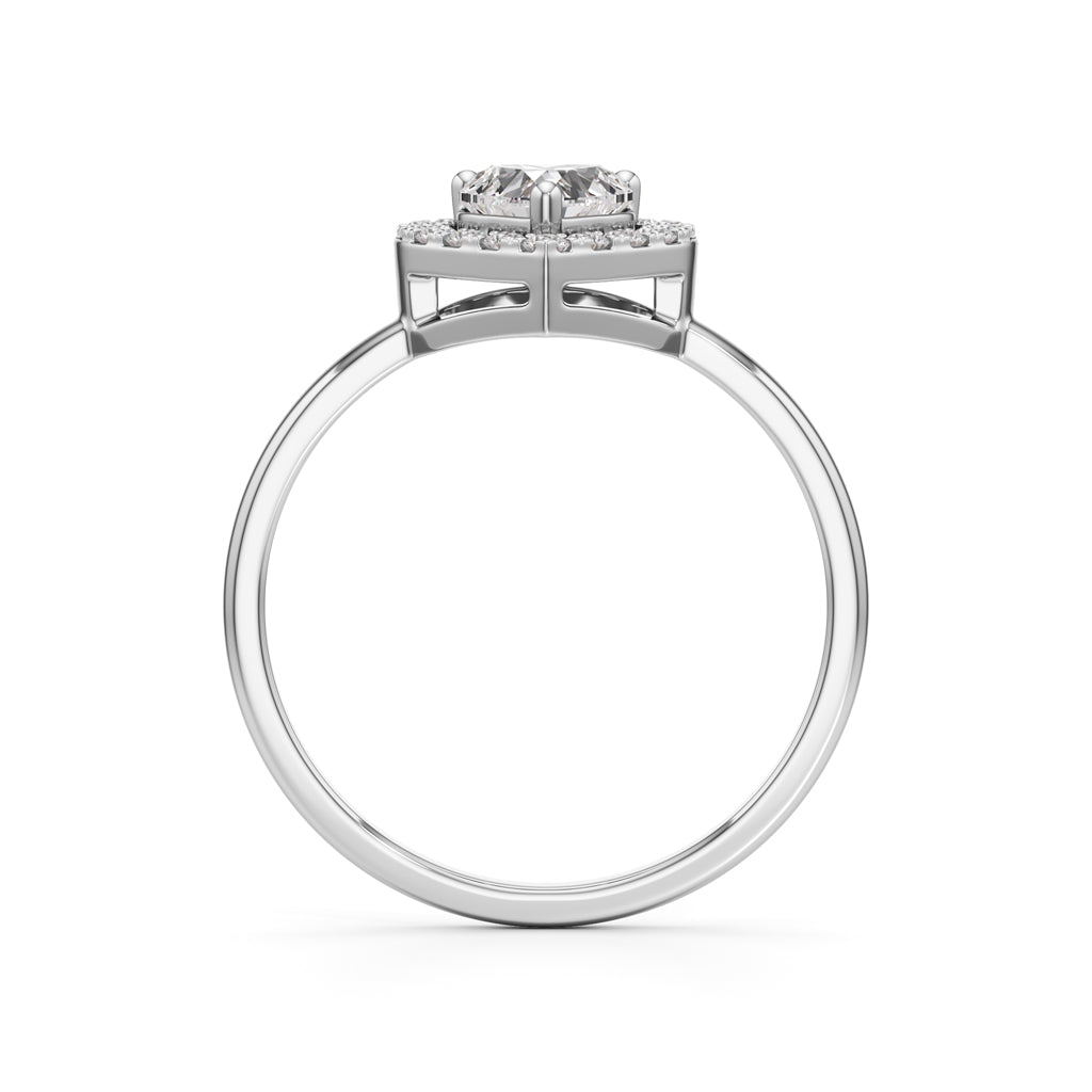 Radiant Heart Halo Ring