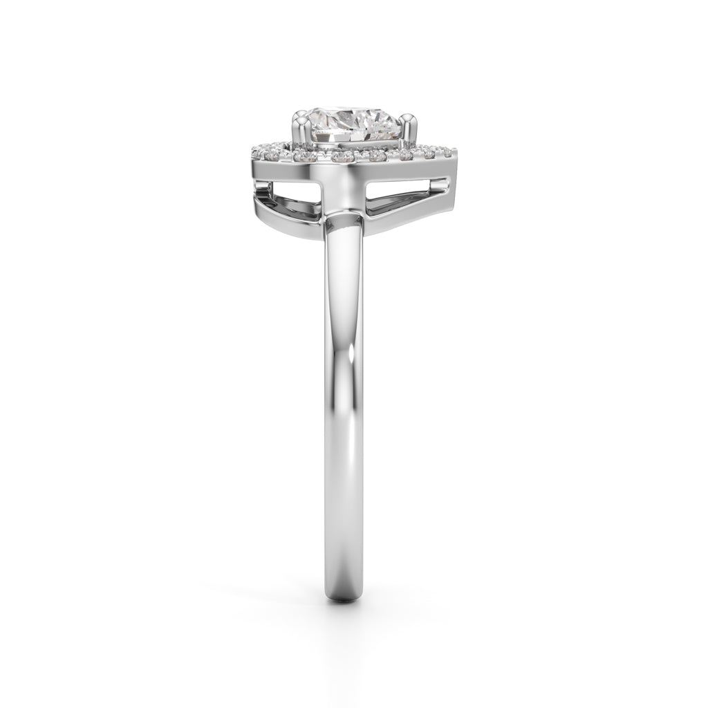 Radiant Heart Halo Ring
