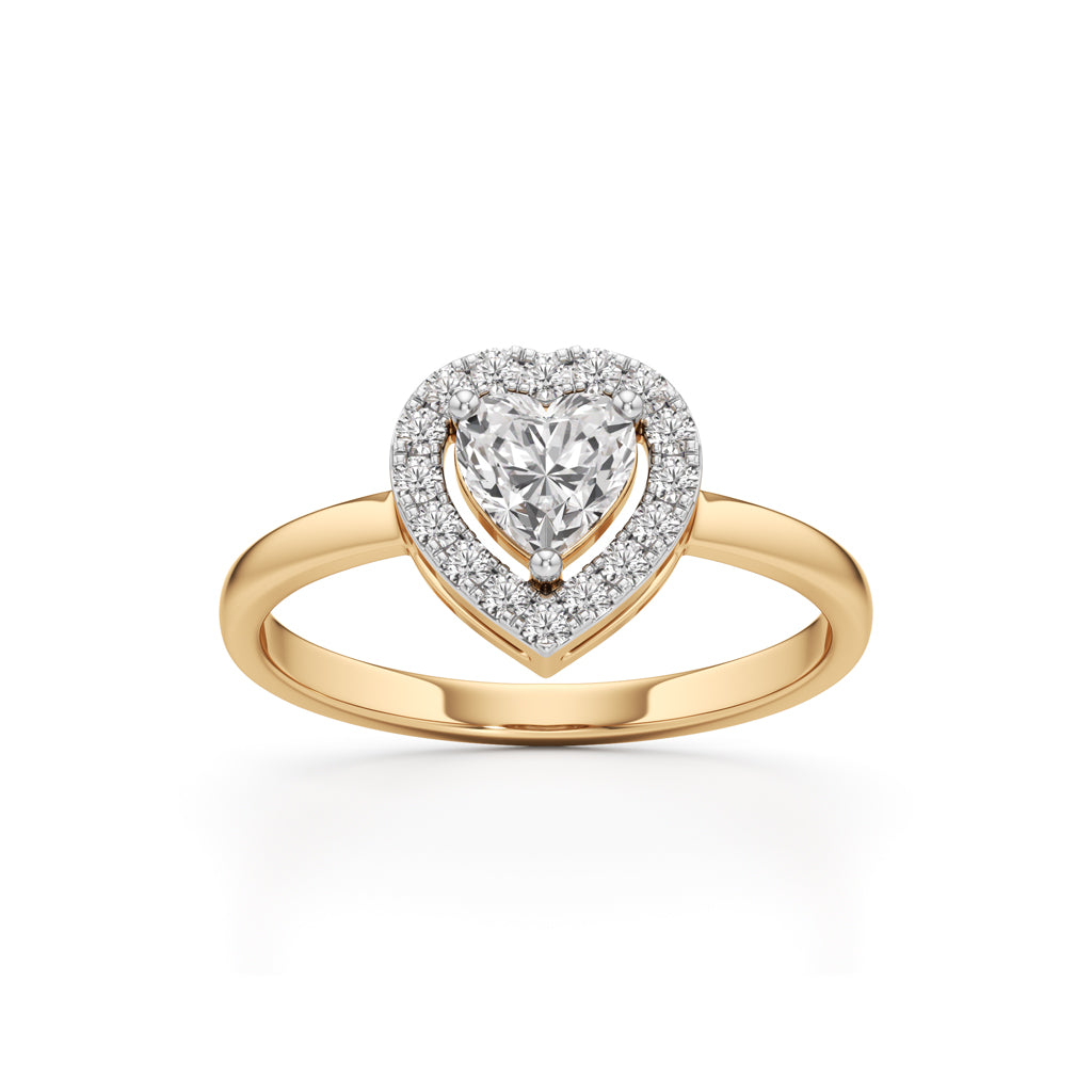 Radiant Heart Halo Ring