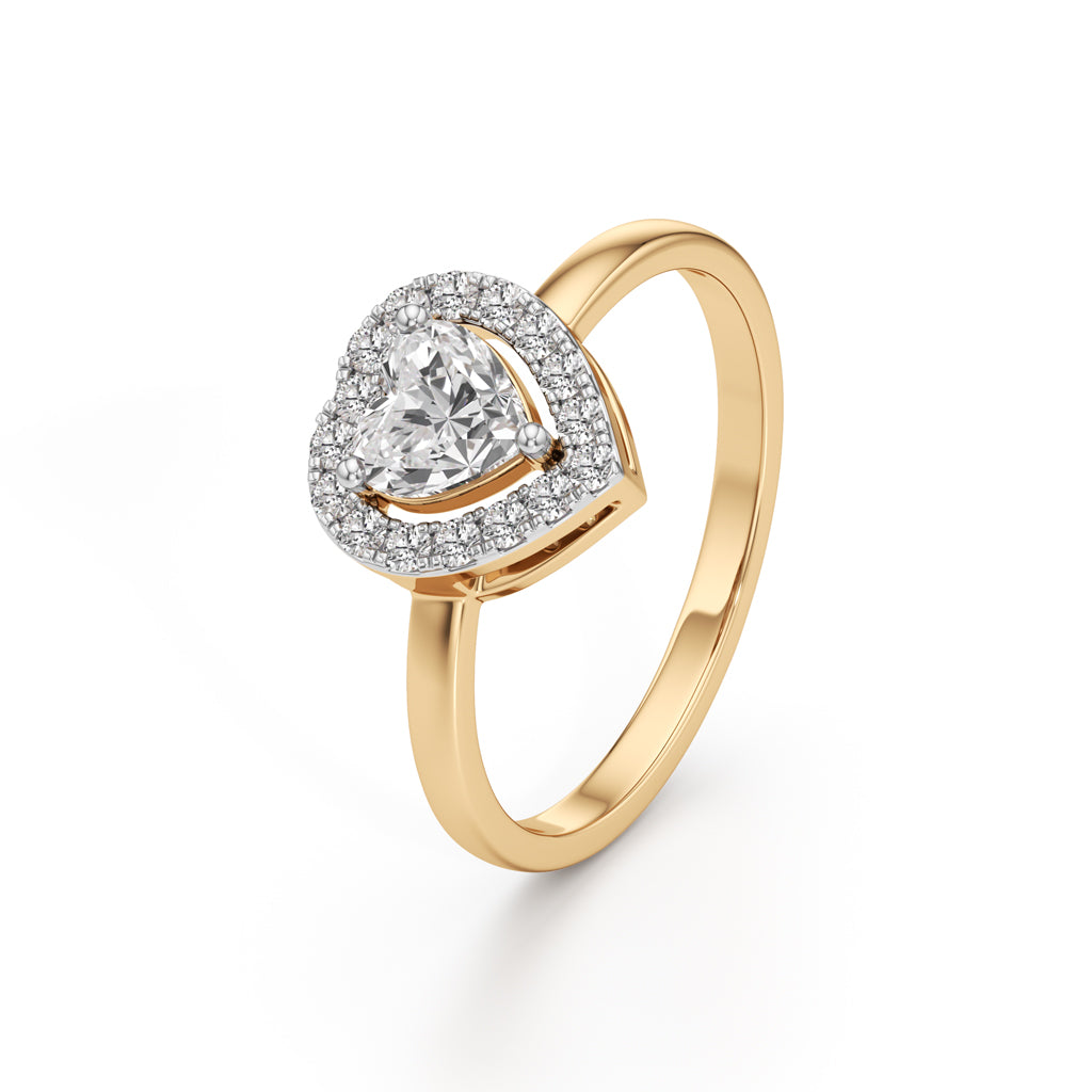 Radiant Heart Halo Ring