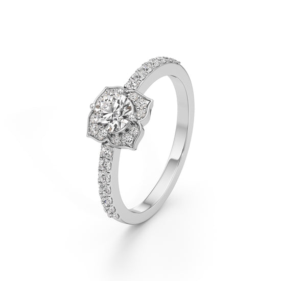 Golden Blossom Diamond Ring