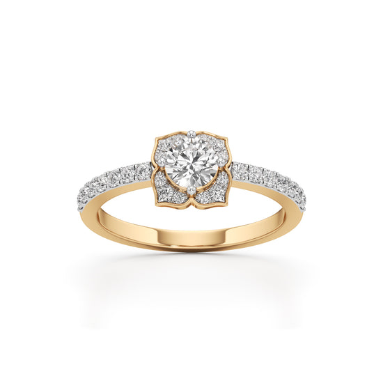 Golden Blossom Diamond Ring