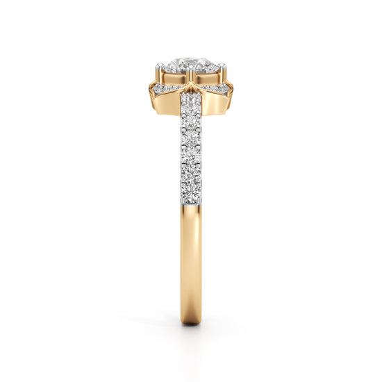 Golden Blossom Diamond Ring
