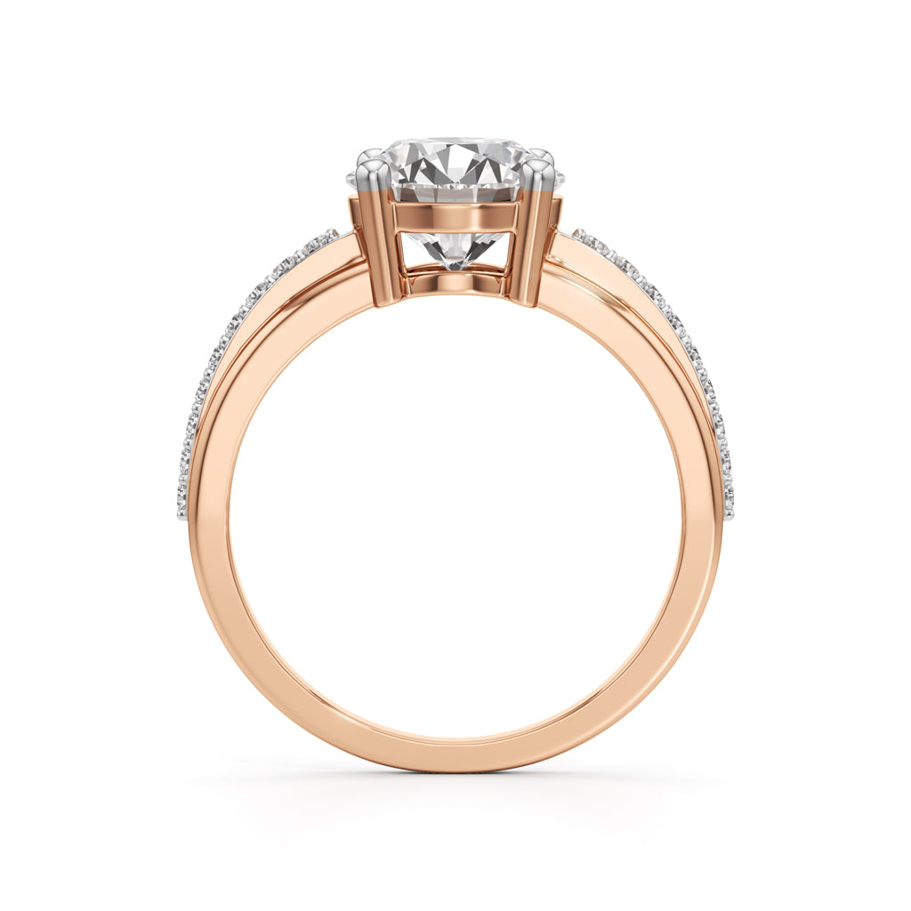 Echelon Solitaire Diamond Ring