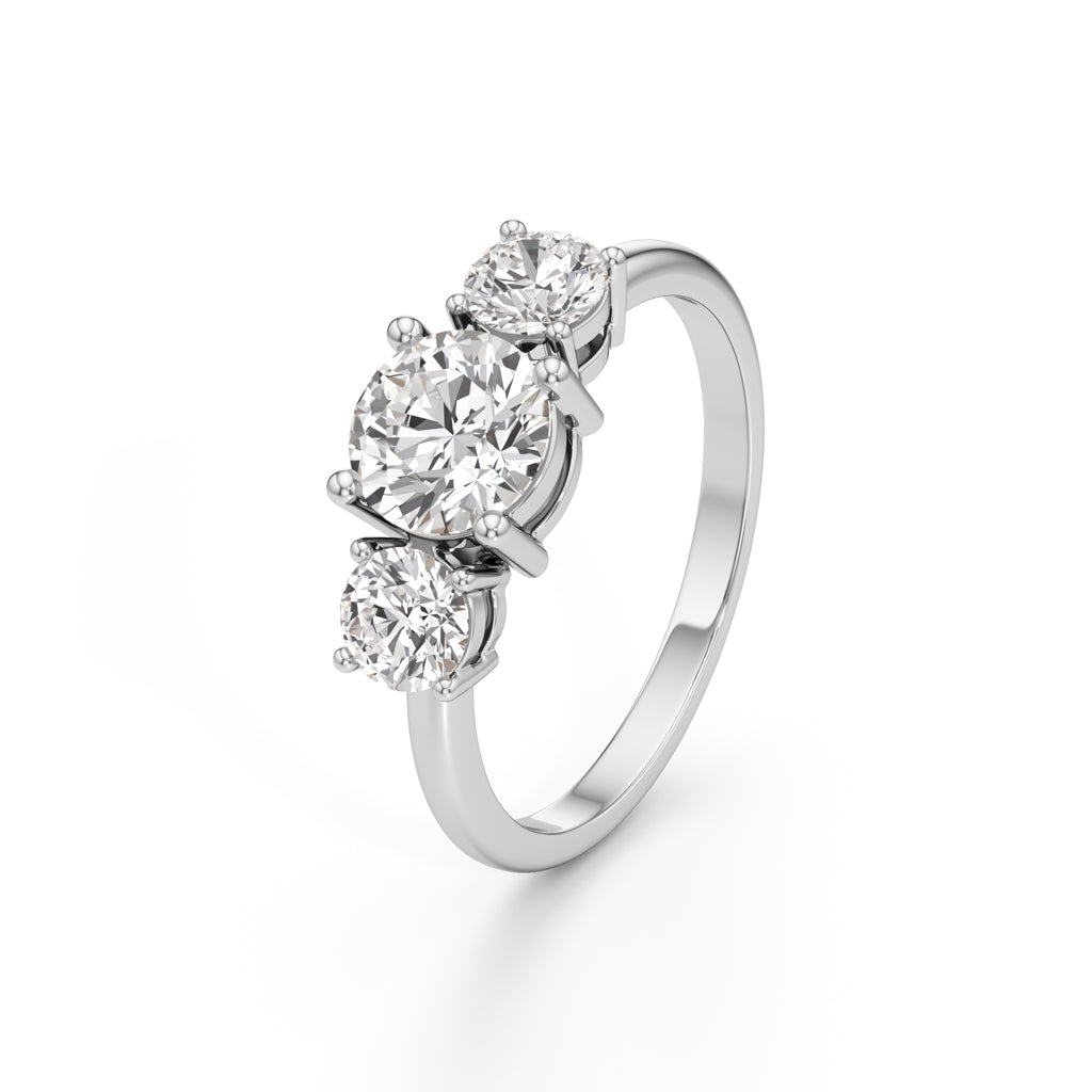 Aura Three-Stone Radiance Ring