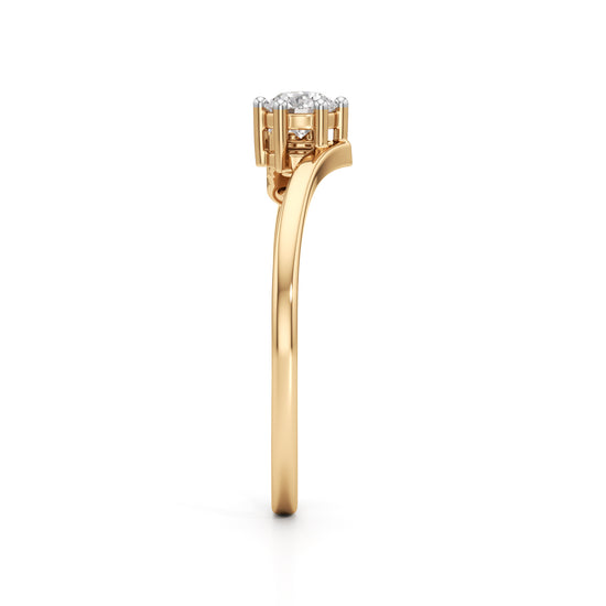 925 Silver 18K Gold Plated Three-Stone Diamond-Style Ring – Elegant Fine Jewellery