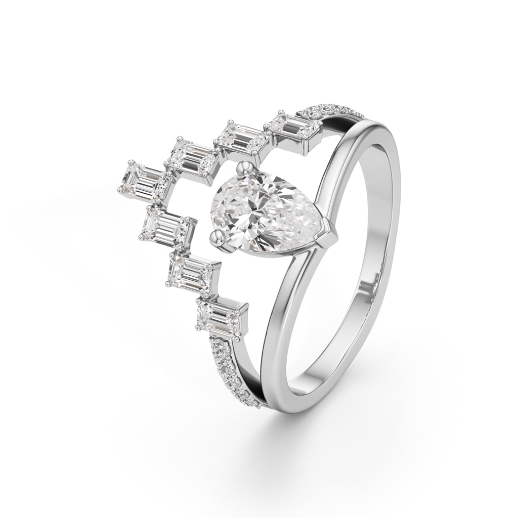 Celestia Radiant Crown Diamond Ring