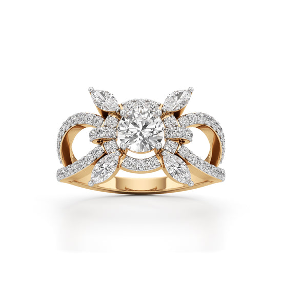 Majestic Petal Cluster Ring
