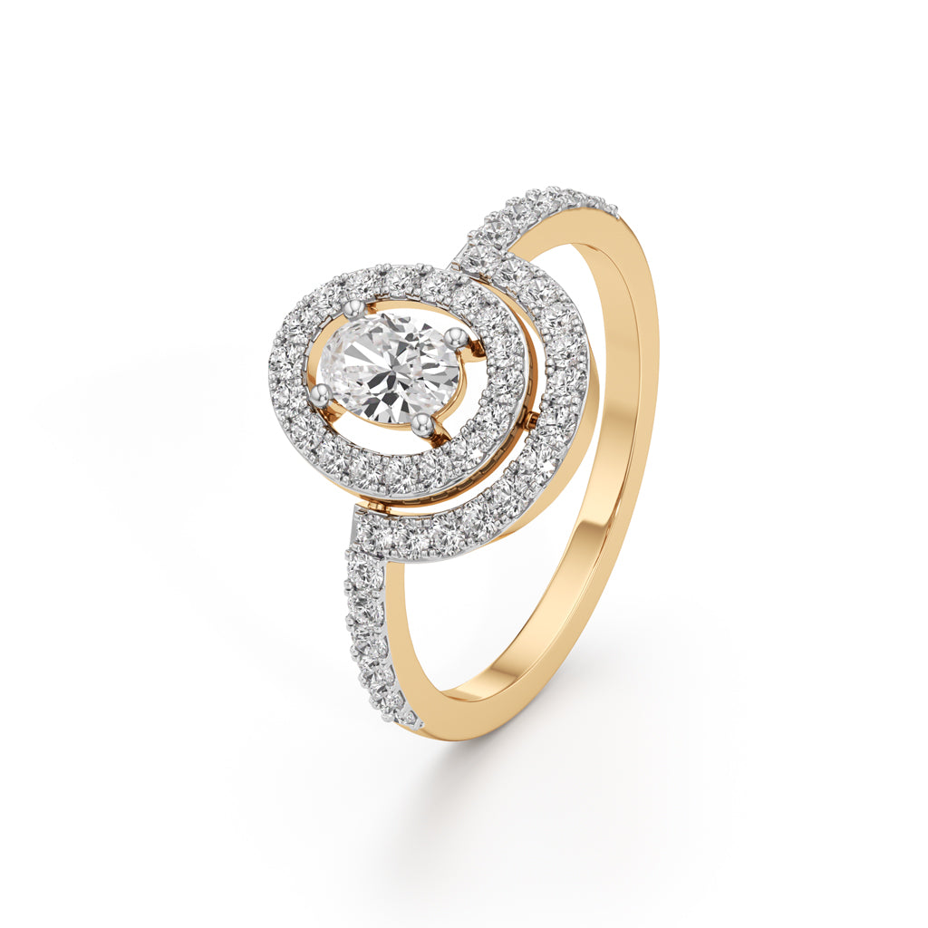 Aurora Double Halo Oval Diamond Ring