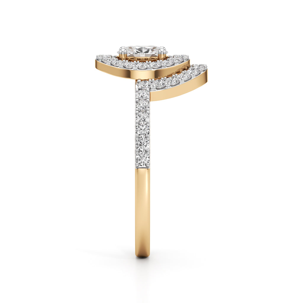 Aurora Double Halo Oval Diamond Ring