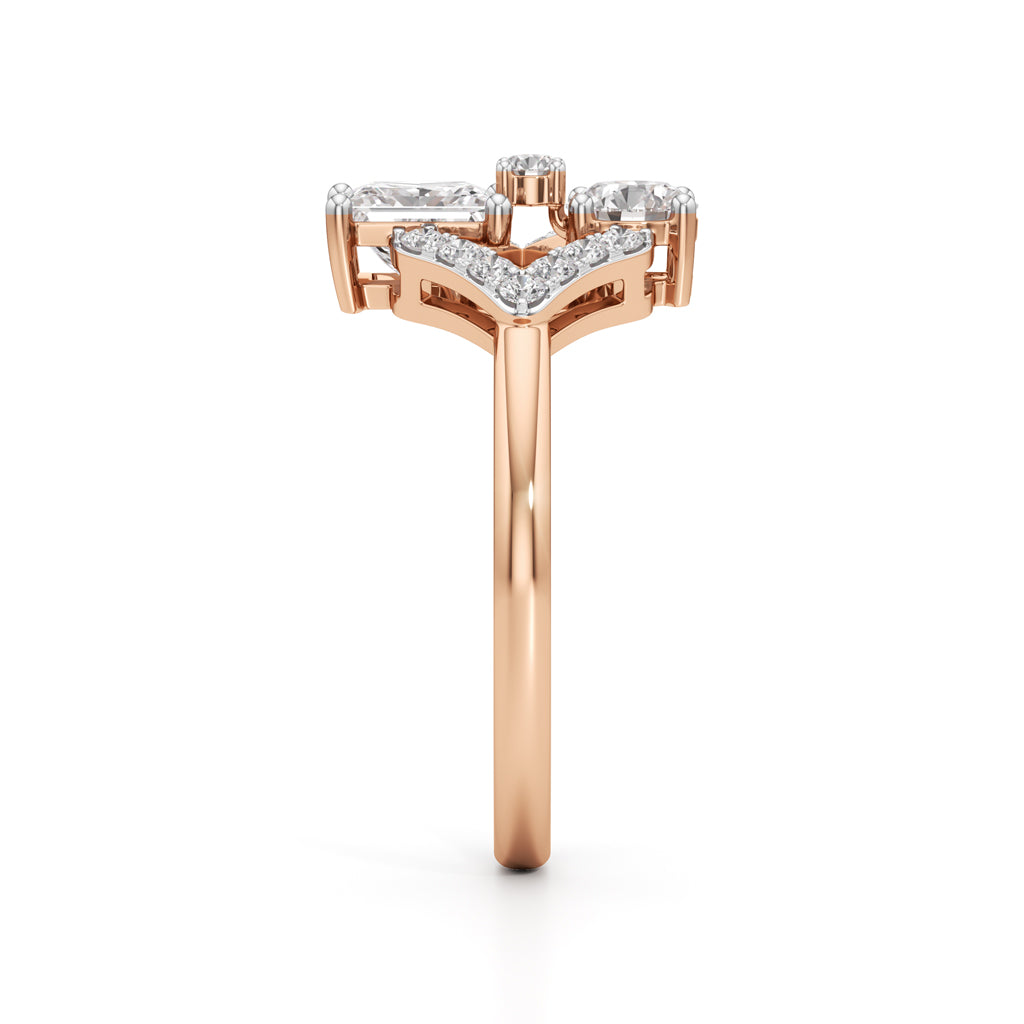 Celestia Geometric Princess-Cut Diamond Ring