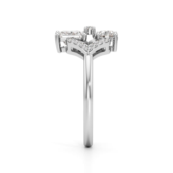 Celestia Geometric Princess-Cut Diamond Ring