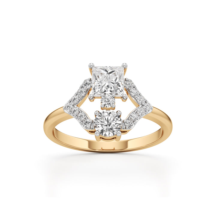 Celestia Geometric Princess-Cut Diamond Ring